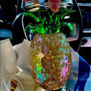 Pineapple 3 wick candle water globe brand new from bath and body works